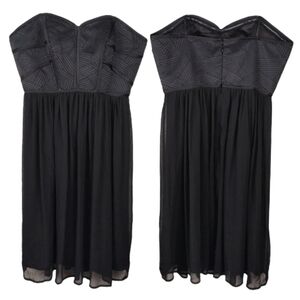 NWT Max & Cleo Strapless Corset Top Fit & Flare Dress in Black Sz. 4